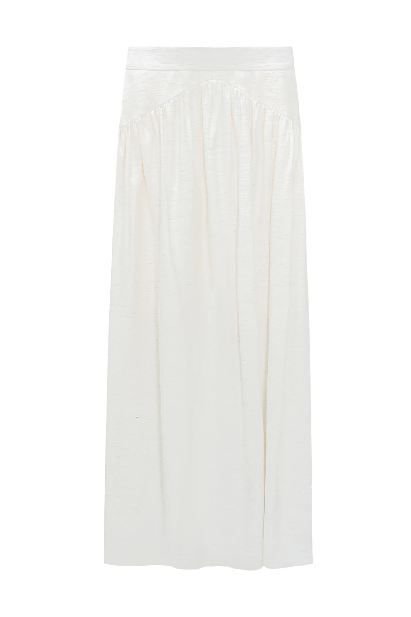 Slimming Linen-Blend Flared Maxi Skirt | SELFWHO