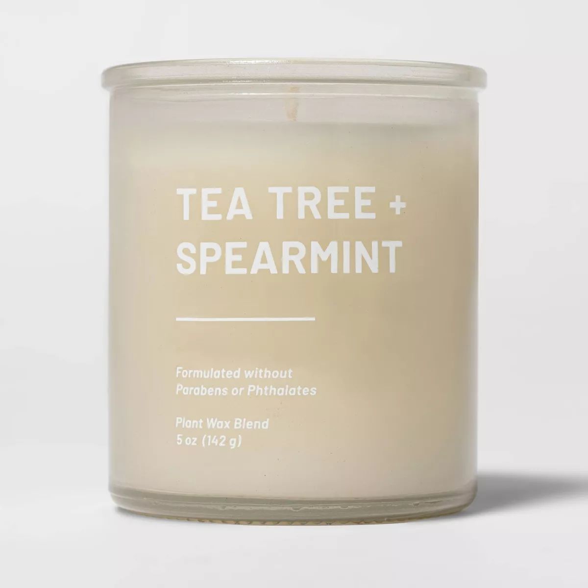 Tinted Glass Tea Tree + Spearmint Jar Candle Light Beige - Threshold™ | Target