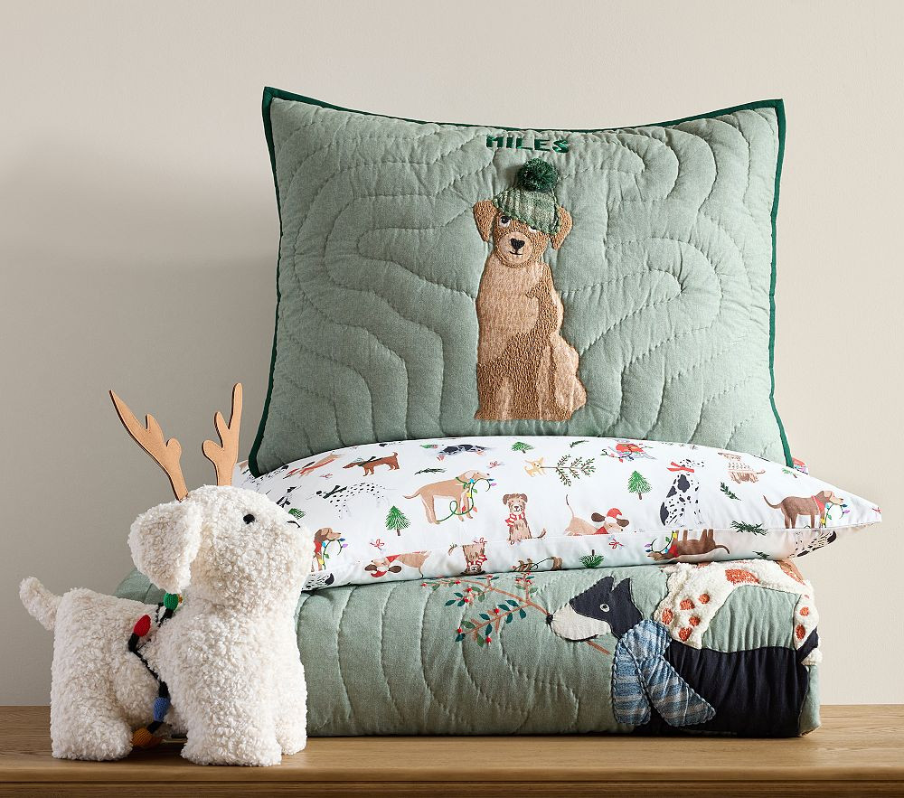Holiday Dogs Quilt Bedding Set | Pottery Barn Kids