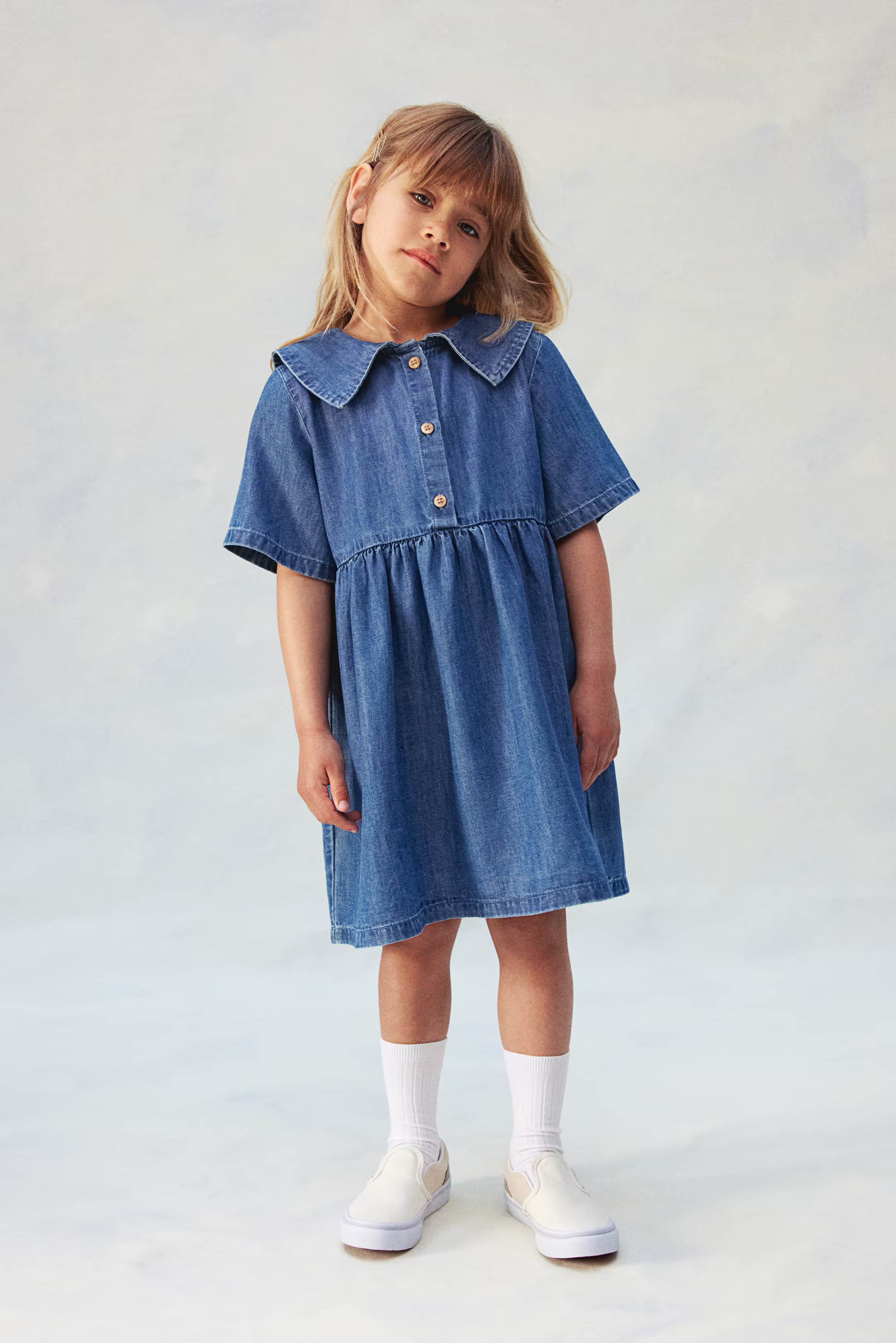 Cotton-blend Denim Dress | H&M (US + CA)