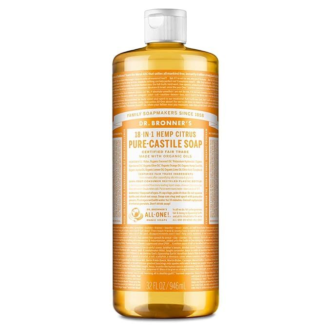 Dr. Bronner’s - Pure-Castile Liquid Soap (Citrus, 32 ounce) - Made with Organic Oils, 18-in-1 U... | Amazon (US)