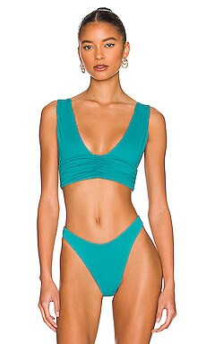 Riot Swim Brea Bikini Top in Cyan from Revolve.com | Revolve Clothing (Global)