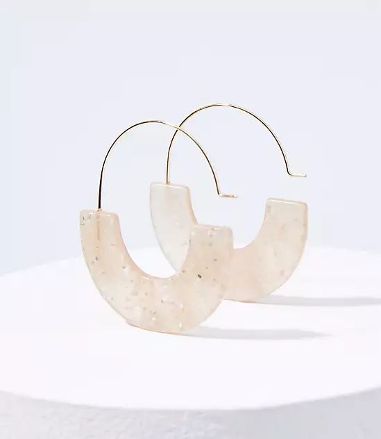 Marbleized Pull Through Hoop Earrings | LOFT | LOFT