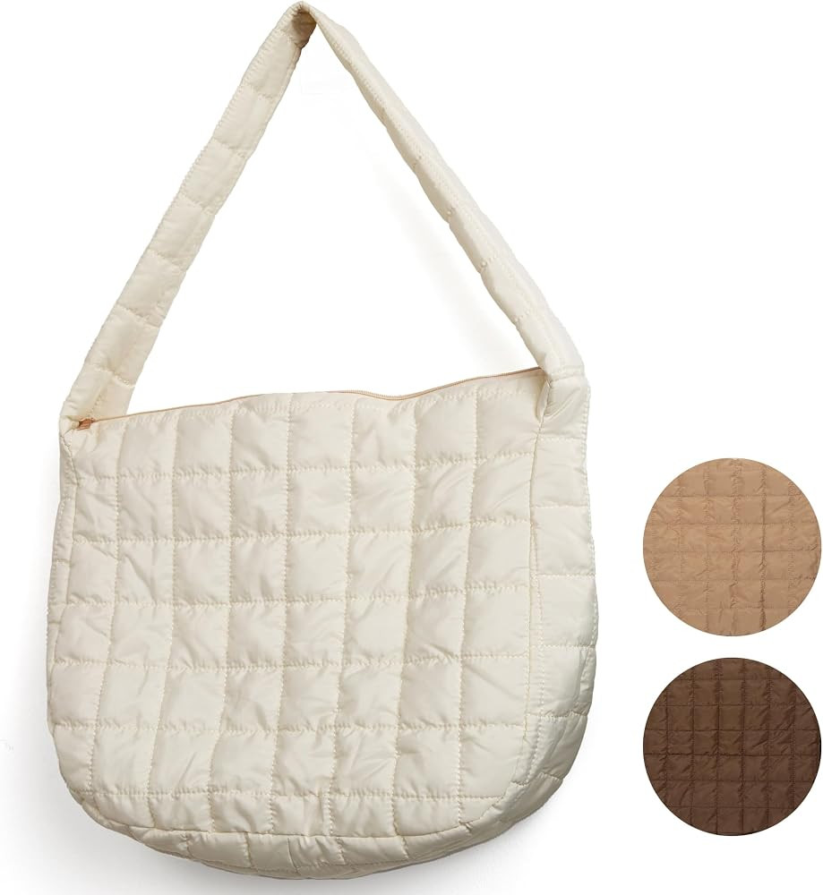 WillowLeaf Puffer Tote Bag | Quilted Bag | Lightweight Puffy tote Bag | Dupe Quilted Carryall Bag... | Amazon (US)