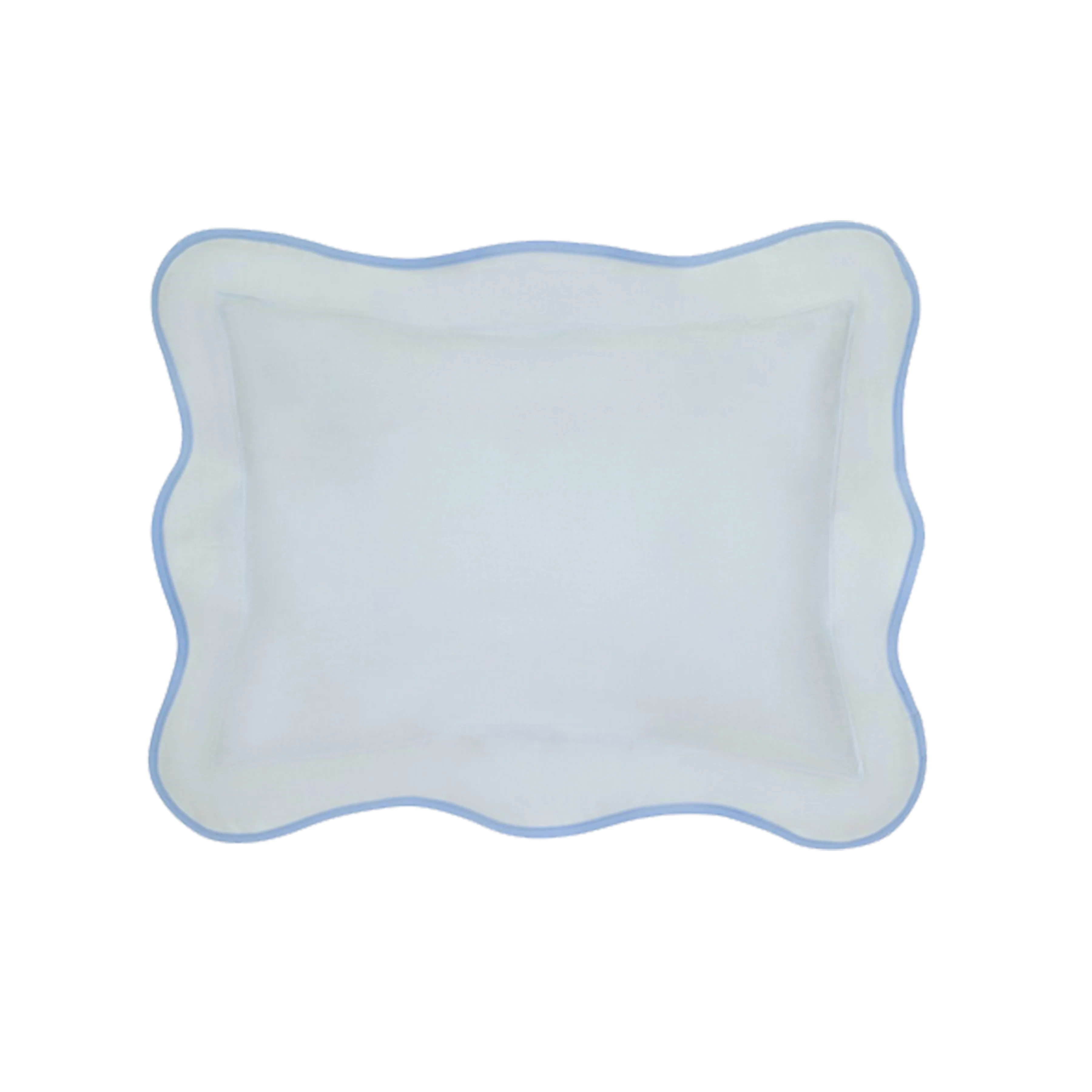 Soft Blue & Cornflower Linen Scallop Shams | Biscuit Home