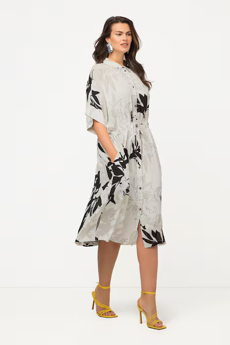 Floral Design Oversized Fit Dress | Midi Dresses | Dresses | Ulla Popken - US & CA