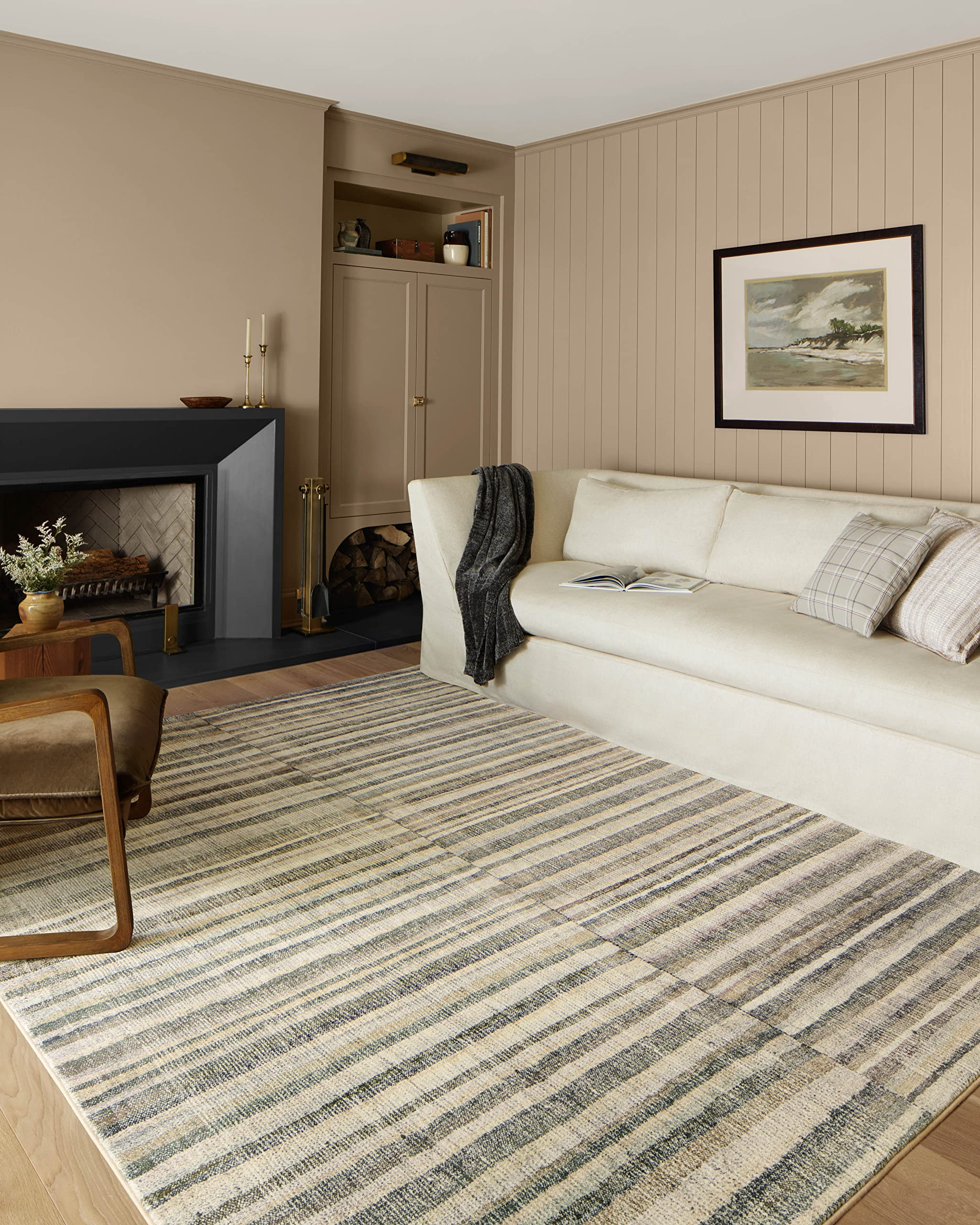 Loloi Chris Loves Julia Humphrey Collection HUM-01 Natural/Moss 8'-3'' x 11'-3'' .38" Pile Height... | Amazon (US)