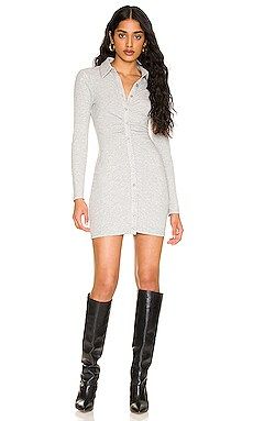 superdown Ramona Ruched Dress in Heather Grey from Revolve.com | Revolve Clothing (Global)
