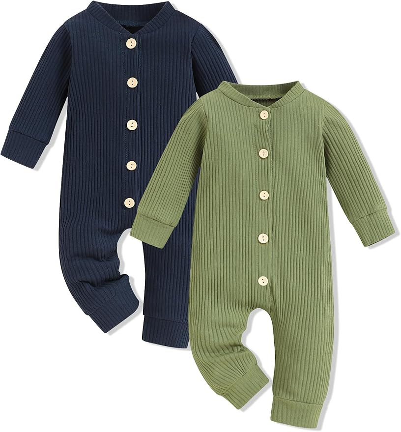 FoWear Baby Boy Clothes Newborn Boy Girl Outfits Romper Long Sleeve Bodysuit Jumpsuit Baby Boy Ou... | Amazon (US)