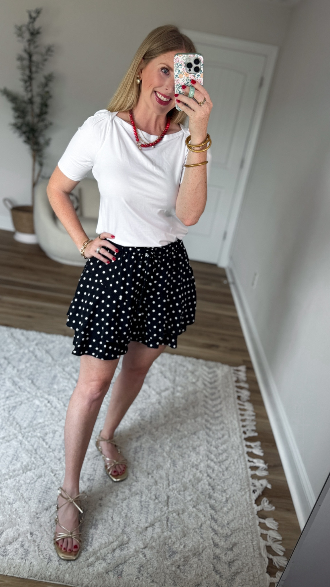 Weekend Walmart Wins try on 
Puff sleeve tee- small
Polka dot skort- medium

#LTKootd #LTKmomlife #LTKSaleAlert