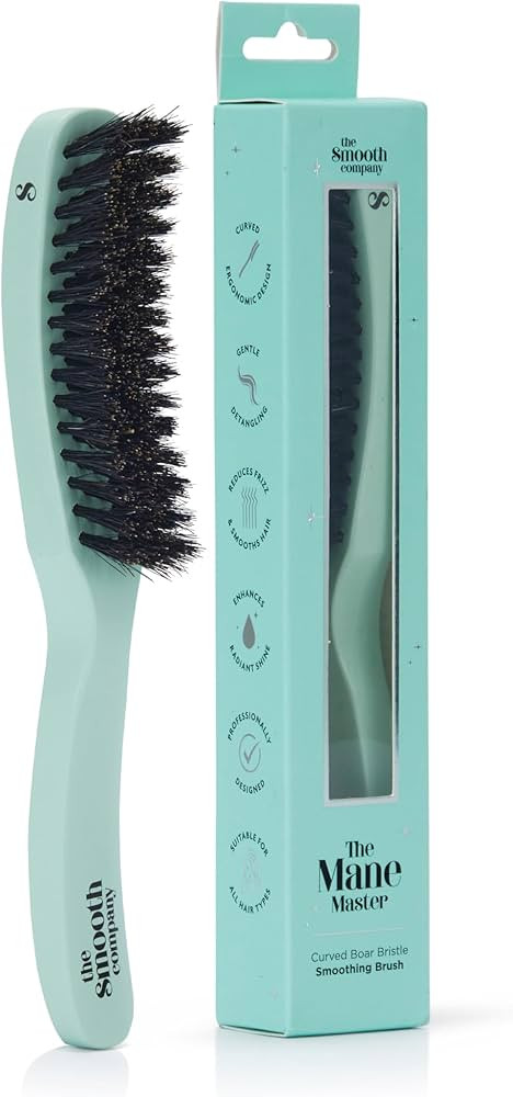 Mane Master™ Curved Boar Bristle Smoothing Hair Brush | Amazon (US)