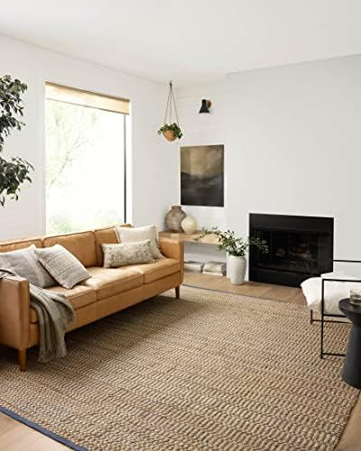 Angela Rose x Loloi Colton Collection CON-05 Natural / Navy, Contemporary 7'-6" x 9'-6" Area Rug | Amazon (US)