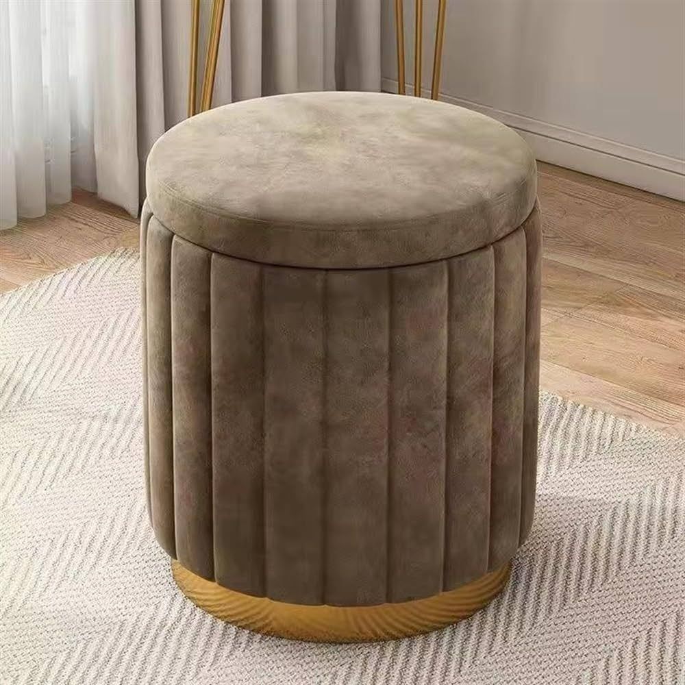 Round Velvet Storage Ottoman, Non-Storage Footstool, Modern Entryway Upholstered Footrest, Ottoma... | Amazon (CA)