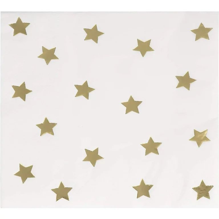 Cocktail Napkins - 50-Pack Gold Foil Star Disposable Paper Napkins, 3-Ply, Birthday, Bridal Showe... | Walmart (US)