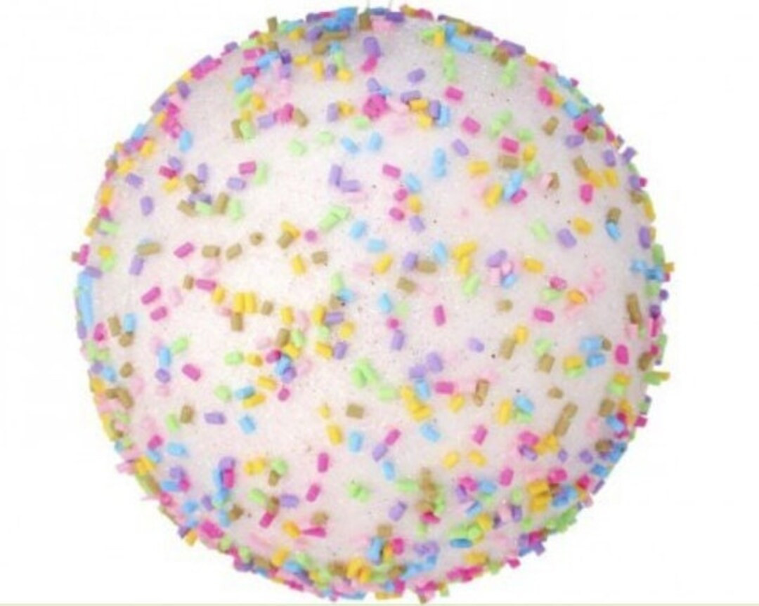 4 Inch Pastel Pink With Sprinkles Candy Ball Ornament Sweets Faux Sweets Candy Christmas Ornament... | Etsy (US)