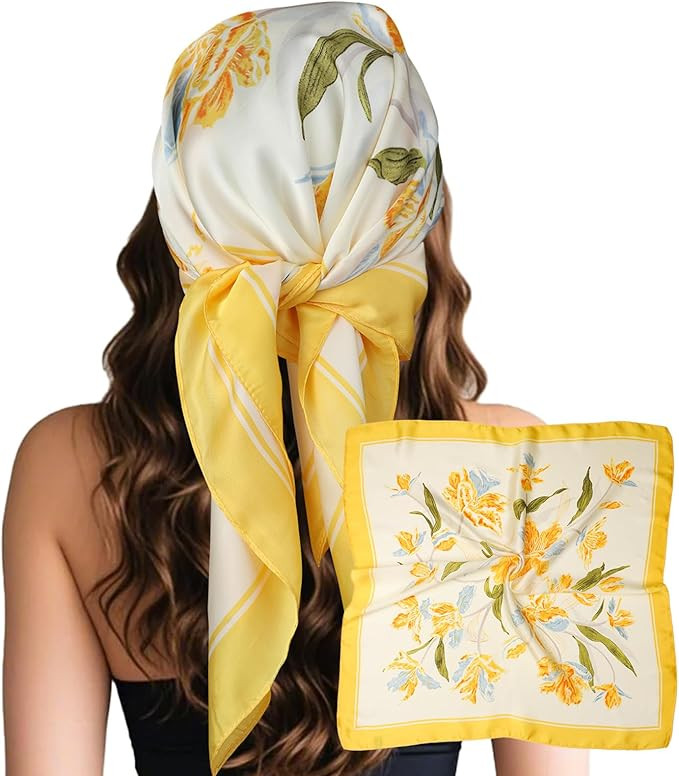 Sumolux Head Hair Scarf for Women Like Satin Silk Scarf Bandana Hair Wrapping Night Large Square ... | Amazon (US)
