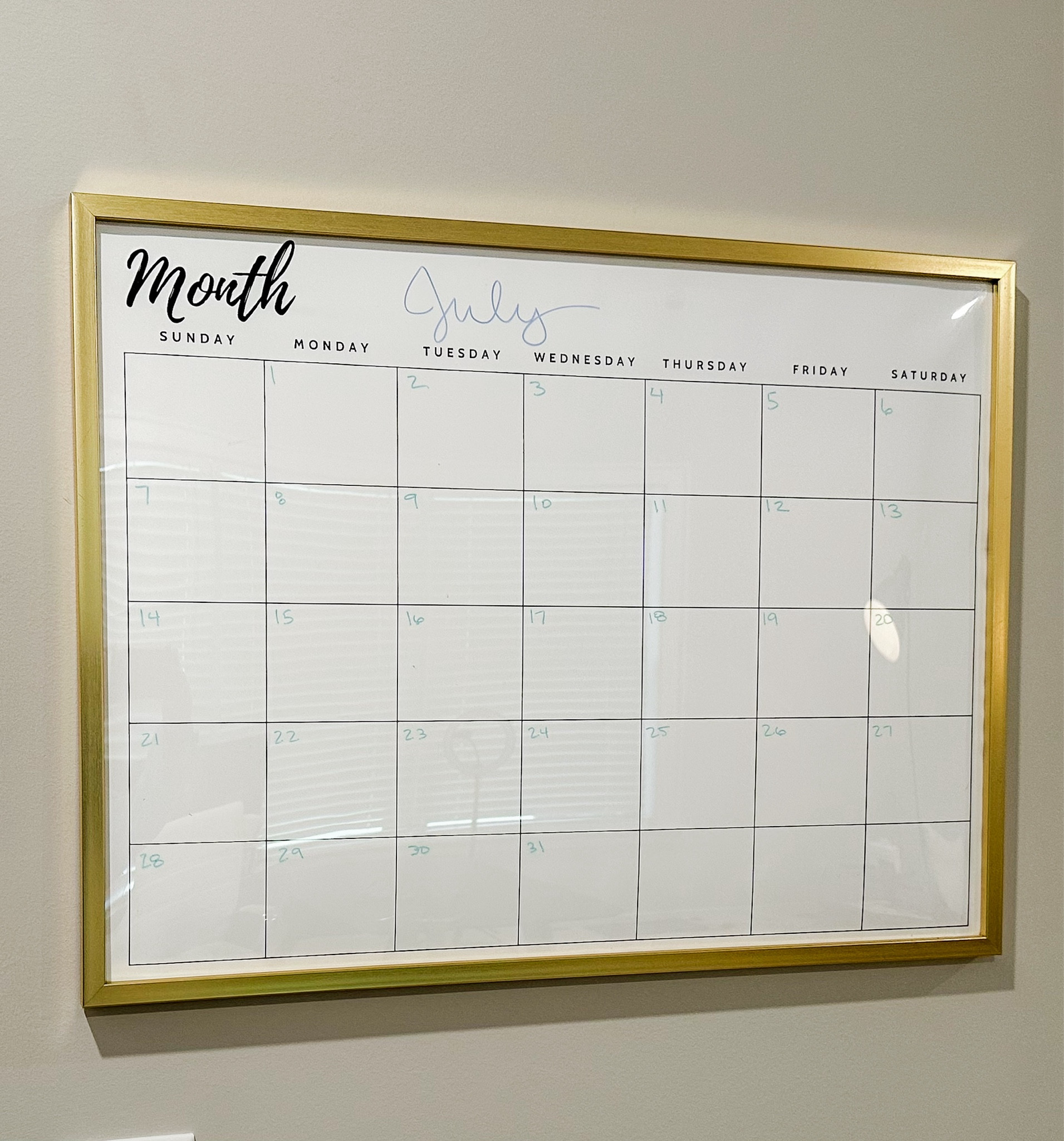 DIY Large Wall Calendar to help busy families keep track of their daily schedules!

Calendar printable at yellowcottageliving.com

#LTKFamily #LTKHome
