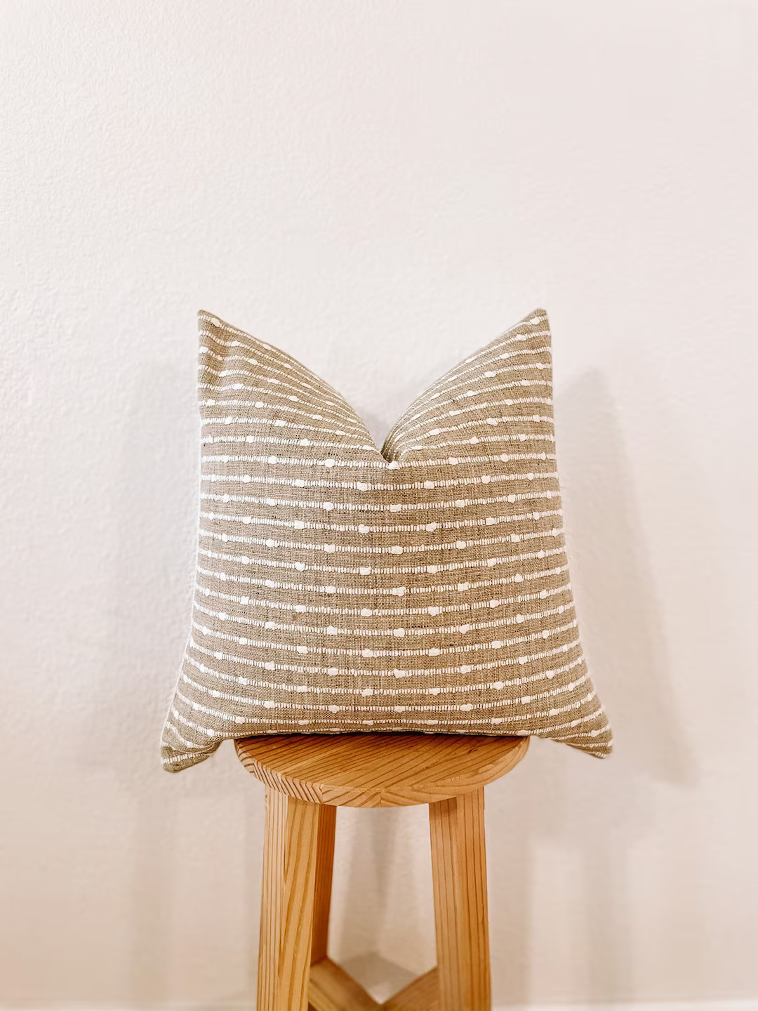 Farmhouse Decorative Pillow Cover | Dark Sand Woven Pillow Cover| Beige Stripe Pillow Cover | Neu... | Etsy (US)