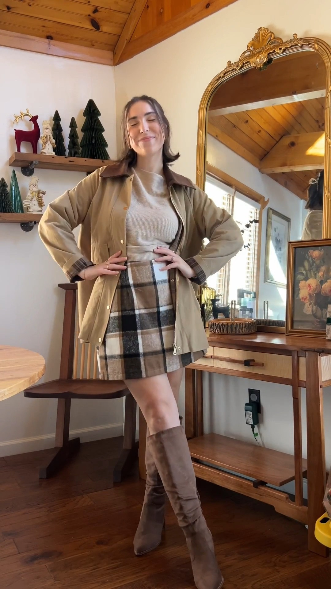 Thanksgiving outfit 🤎🤎🤎
Barn jacket outfit, skirt, boots 

#LTKmomlife #LTKFindsUnder50 #LTKSaleAlert