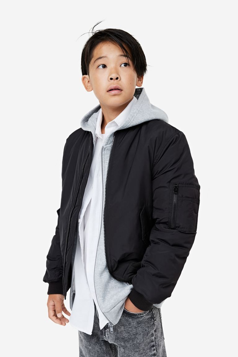 Bomber Jacket - Black - Kids | H&M US | H&M (US + CA)