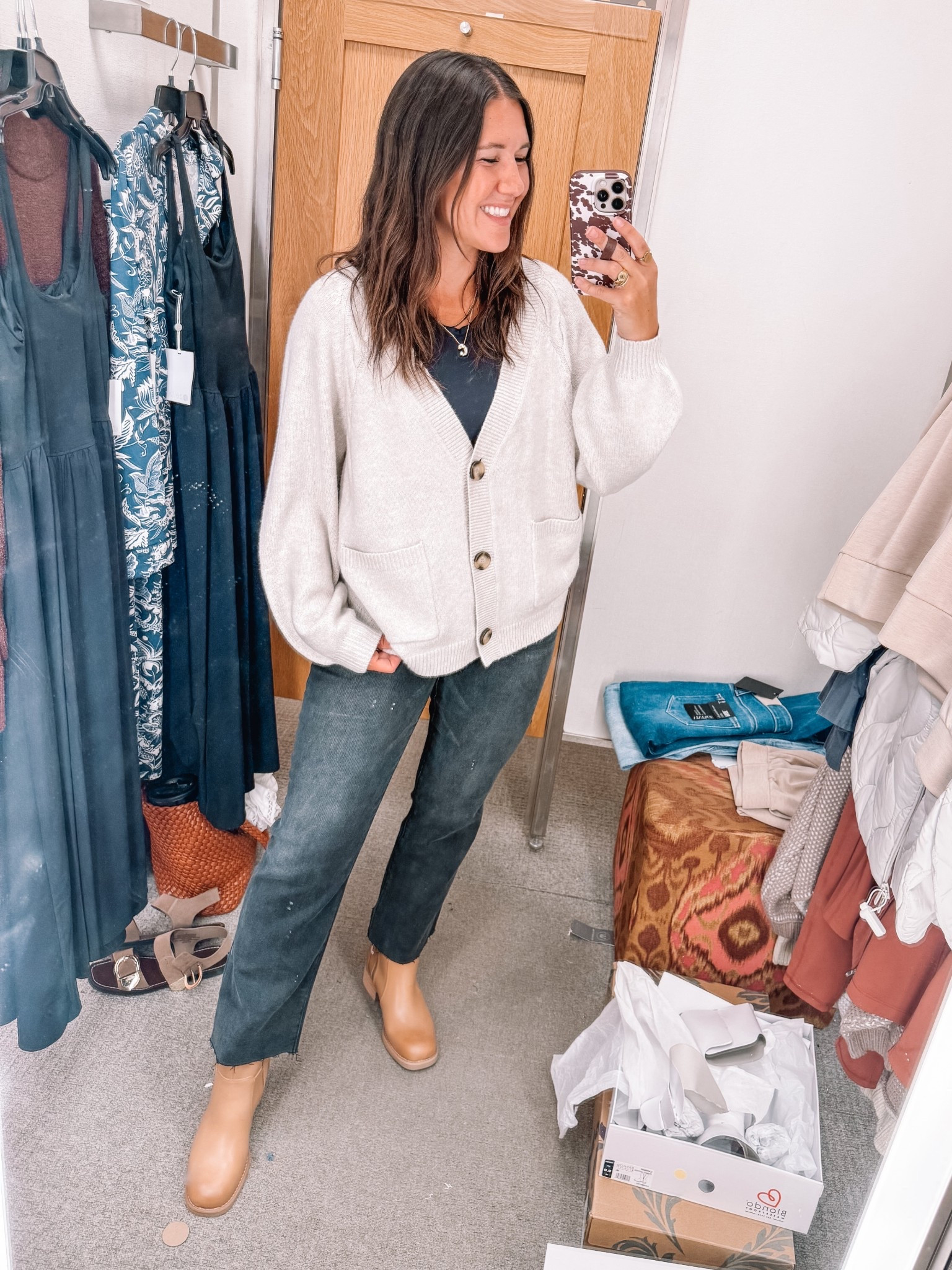 Nordstrom Anniversary sale - I came home with this oversized cardigan. Super soft. These jeans are “a solution” and hold it all in while still stretchy. Small in cardigan, 6 in jeans 

Boots are waterproof & so trendy!

#nsale NSALE #nordstromsale fall boots, ankle boots, waterproof boots 

#LTKSaleAlert #LTKShoeCrush #LTKSeasonal