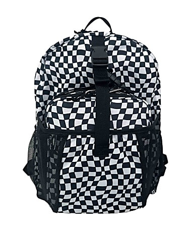 RED.STONE 2 Piece BackpackLunch Bag Set With LaptopTablet Pocket WhiteBlack Checks - Office Depot | Office Depot and OfficeMax 