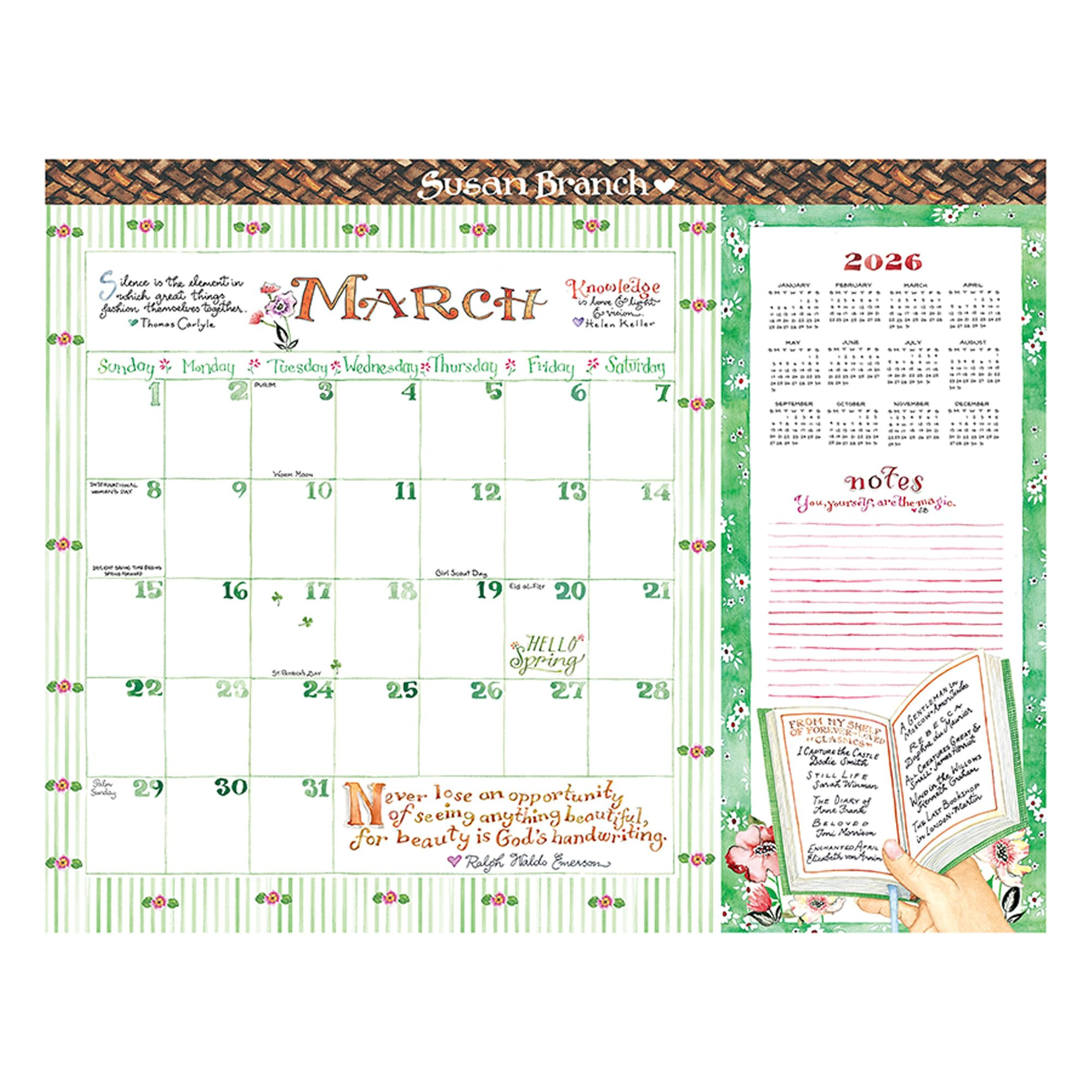 TF Publishing 2026 Susan Branch Large Desk Pad Monthly Blotter Calendar - 12 Month Desk Pad Calen... | Amazon (US)