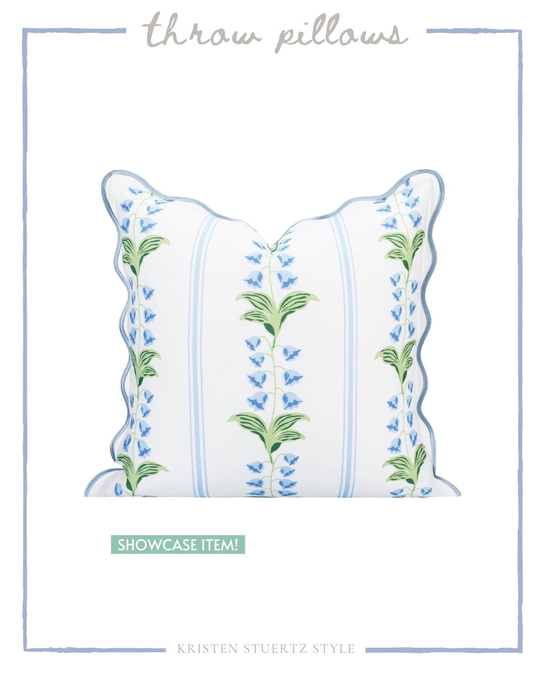 An affordable gran millennial inspired throw pillow. With a scalloped border and botanical print in greens and blues, what’s not to love?!

#throw pillows #home decor #ltkhomedecor

#LTKOver40 #LTKHome