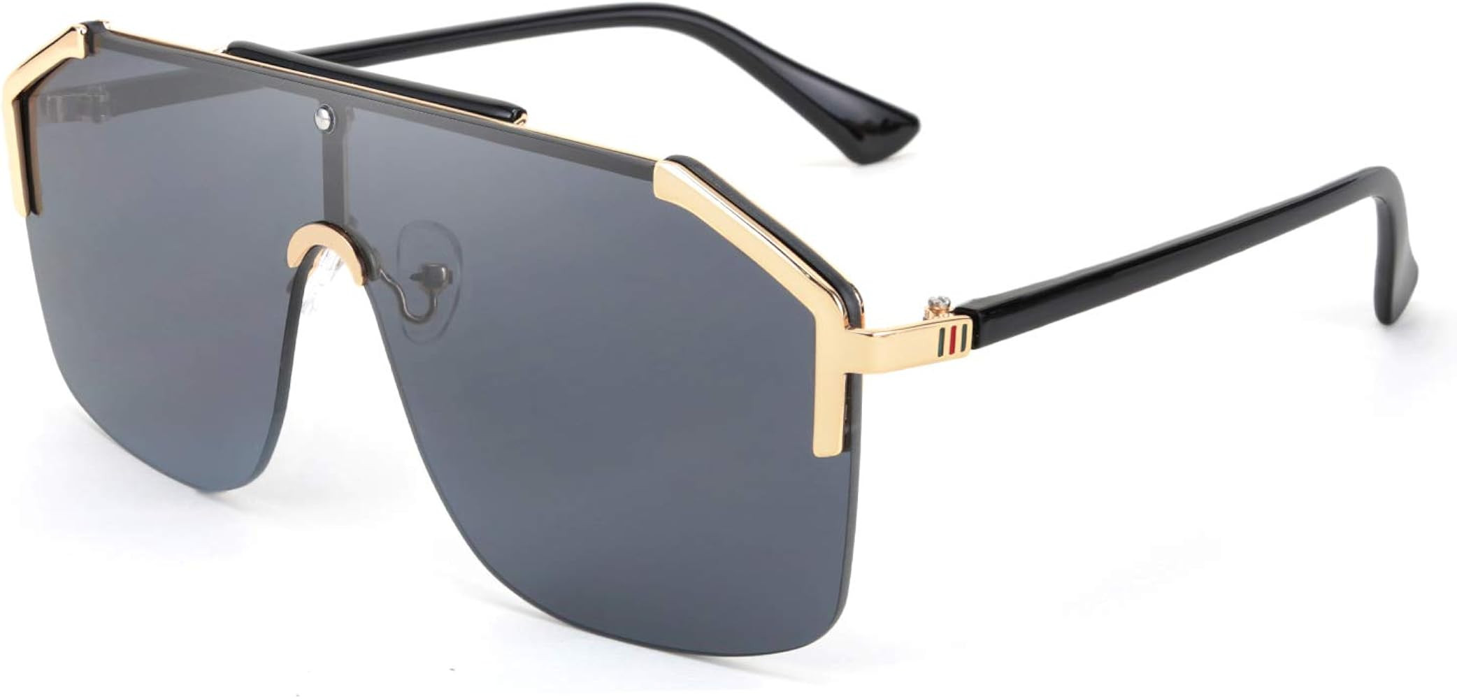 FEISEDY Classic Siamese One Piece Oversized Sunglasses Nice Rimless Stylish Retro Design for Wome... | Amazon (US)