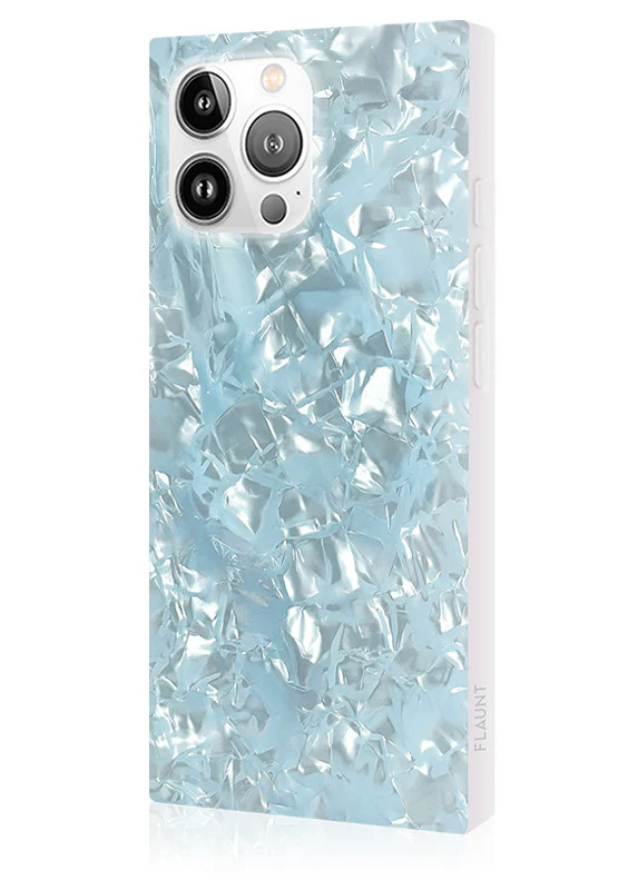 SQUARE® Icy Blue Pearl iPhone Case | FLAUNT