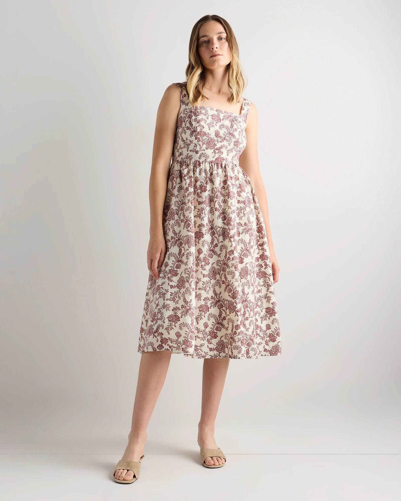 100% European Linen Fit & Flare Midi Dress | Quince