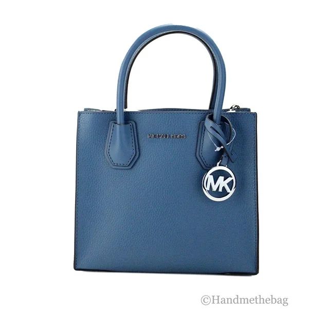 Michael Kors Mercer Medium Teal Pebble Leather Messenger Crossbody Bag - Walmart.com | Walmart (US)