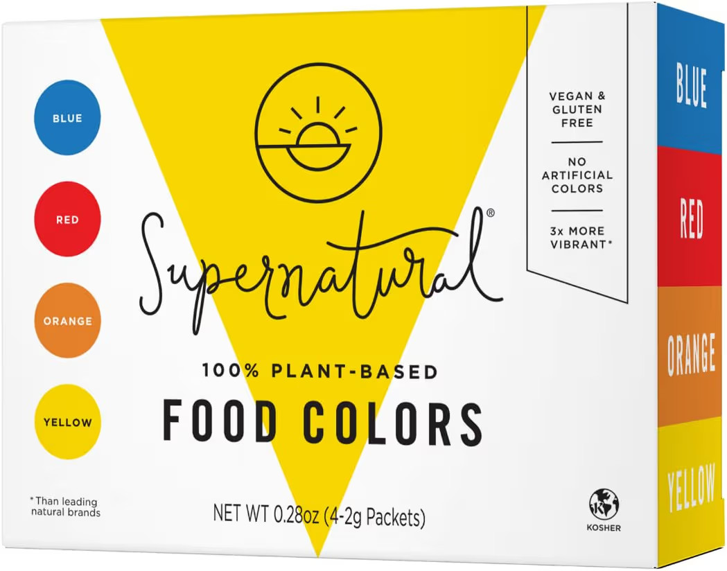 Supernatural Plant-Based Food Coloring - Blue, Red, Orange & Yellow Natural Food Dye Powders, Hyp... | Amazon (US)