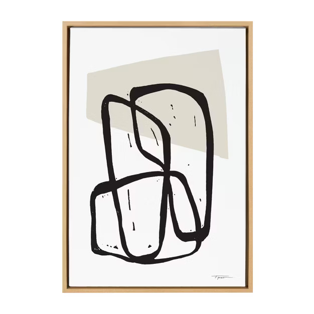 23" x 33" Sylvie Entangled Neutral Framed Wall Canvas by Statement Goods Natural - Kate & Laurel ... | Target