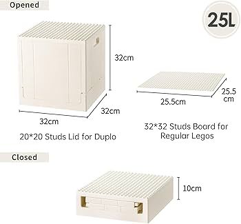 SHIMOYAMA Plastic Foldable Kid Storage Box, 25L Storage Toy Bins with Building Base for Duplo Bri... | Amazon (US)