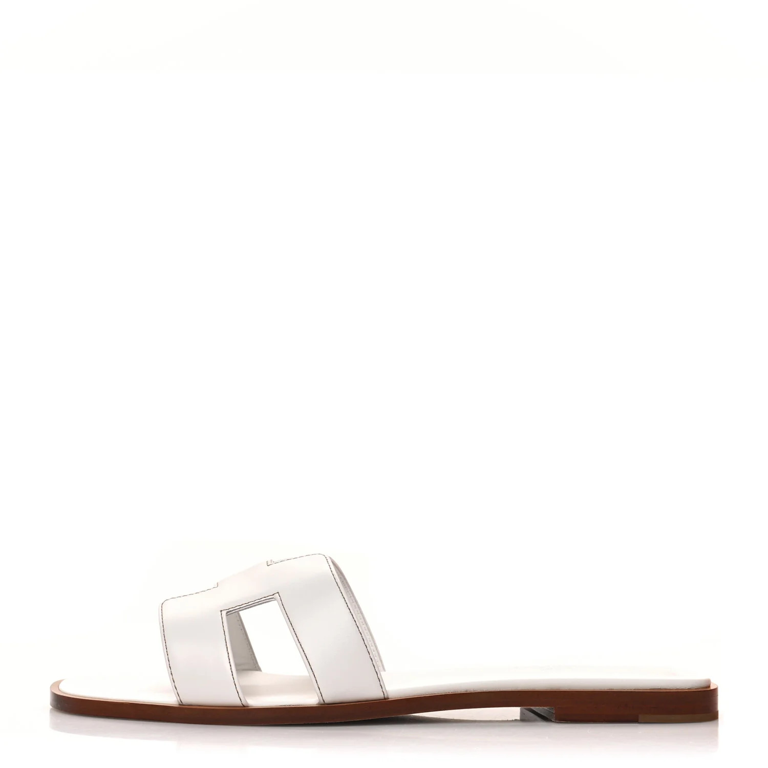 HERMES Box Calfskin Oran Sandals 40 White | FASHIONPHILE (US)