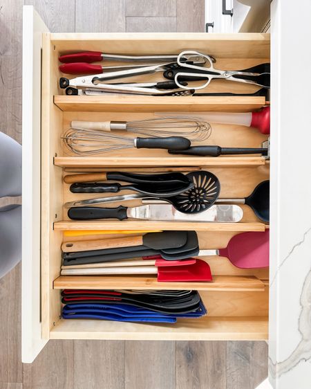 < after 🤍 Who’s kitchen-ready for next week? When it comes to your cooking utensils, spring-loaded dividers are all you need. No worries about puzzle piecing dividers together that may shift in the drawer.

#LTKHoliday #LTKhome