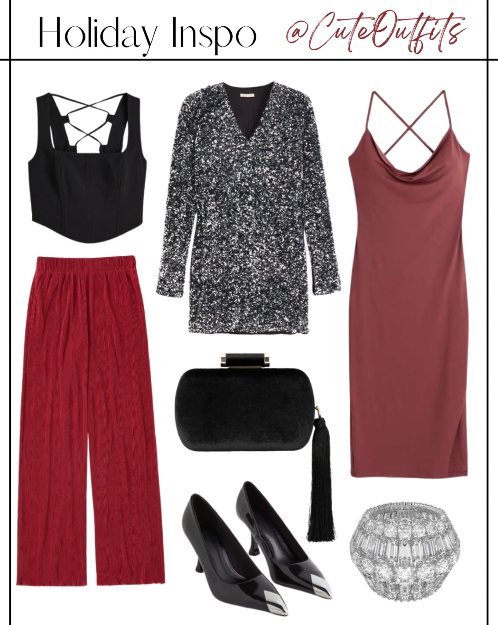 Black corset top
Black sequin dress
Red holiday dress
Red dress pants
Wide leg pants outfit 
Black heels 
Red holiday top 


.
.
.

winter going outfits winter going out outfit going out tops going out outfits holiday dress dressses outfit women womens blouse blazer holiday cocktail dress party holiday fashion holiday family photos family holiday photos holiday gift guide for her holiday gift holiday heels holiday outfit ideas holiday jumpsuit holiday jacket holiday looks holiday party look holiday midi dress holiday mini dress holiday maxi dress holiday party outfit holiday party dress holiday romper holiday sweater dress holiday party sweater holiday shoes holiday skirt holiday party skirt holiday shirts holiday tops holiday work party outfit work holiday party outfit holiday office party office holiday party holiday office party office holiday office party outfits velvet holiday dress work christmas party outfit party dress bachelorette party birthday party outfit engagement party guest christmas outfit women womens christmas outfit christmas brunch outfit christmas outfit casual christmas party outfit casual christmas party outfit casual christmas outfit christmas dinner outfit christmas day outfit christmas eve outfit family christmas outfits christmas family outfits christmas family photo outfits christmas party dress xmas nye dress nye wedding guest nye outfit nye outfits new years eve dress new years eve outfit new years eve outfits

#LTKunder50 #LTKHoliday #LTKSeasonal