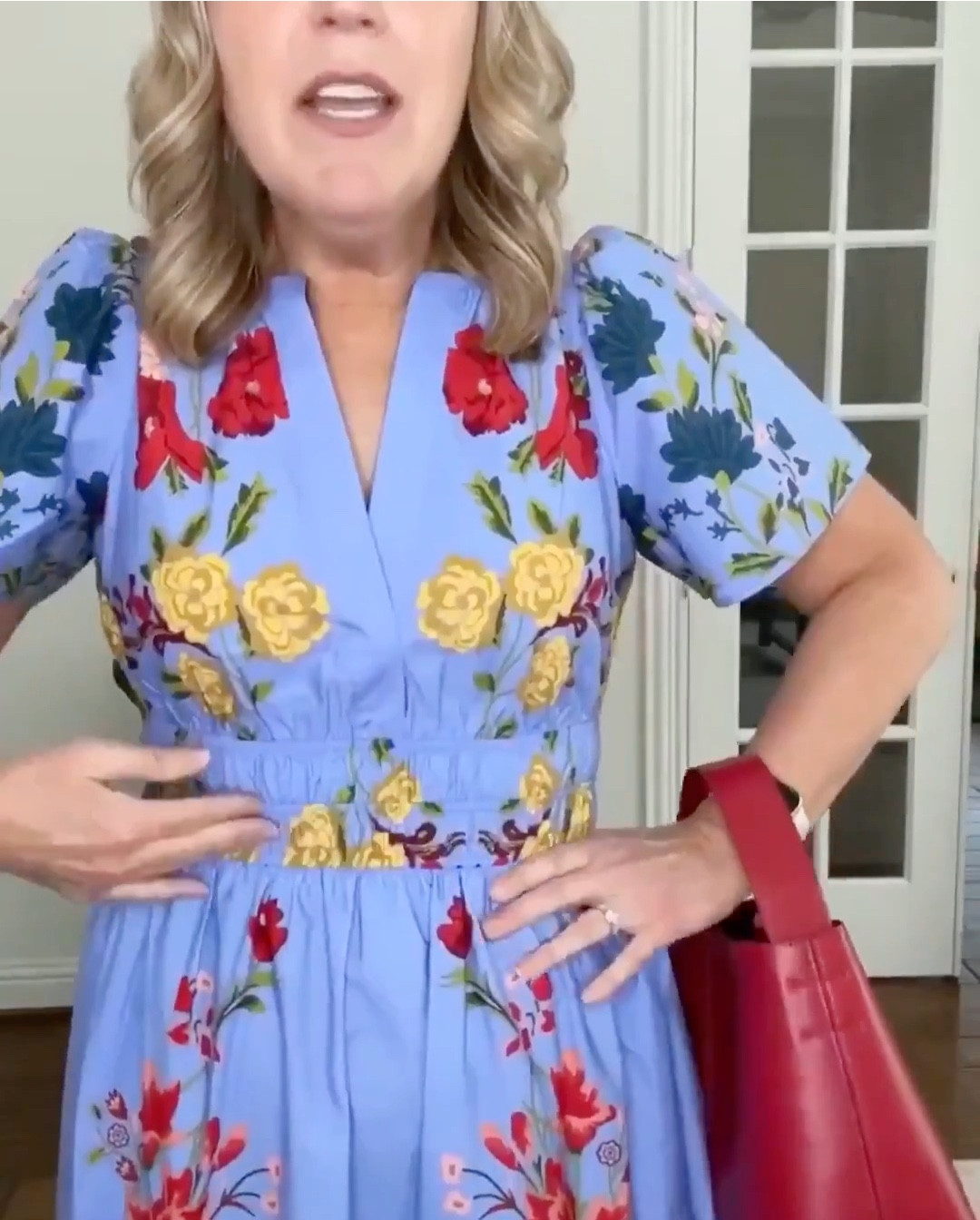 My favorite Poplin maxi dress. It comes in 10 beautiful patterns this winter.♥️ This particular print has been swapped out for new prints. Swipe to the right after my video to see a sample of several new patterns!  

They are gorgeous and I absolutely LOVE the fit! 🙌

It has a fit and layer silhouette. With rushing at the waistline, puff sleeves, and an envelope V-neck. I’ve added a red bag and linked a cute option on Amazon. I’m totally in love and I know you will be too. Wearing my regular size.

#LTKWatchNow #LTKParties #LTKFallSale #LTKStyleTip #LTKItBag #LTKFindsUnder50 #LTKFindsUnder100 #LTKHoliday 

#LTKSaleAlert #LTKWedding #LTKootd #LTKPlusSize #LTKMidsize #LTKBeauty #LTKWorkwear #LTKPetite #LTKValentine #LTKSeasonal #LTKOver40