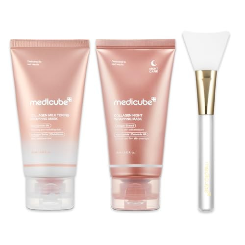 medicube Day & Night Collagen Wrapping Mask Duo: Collagen Glazed Milky Glow Daytime and Overnight Wrapping Mask | Hydrating & Firming Skincare Gift Set for Radiant Skin, Holiday Stocking Stuffers | Amazon (US)
