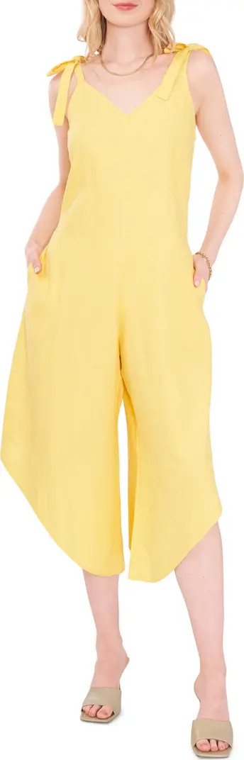 Vince Camuto Tie Strap Asymmetric Crop Jumpsuit | Nordstrom | Nordstrom