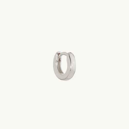 Chubby Huggy Silver Hoop Earrings (single) | Catbird