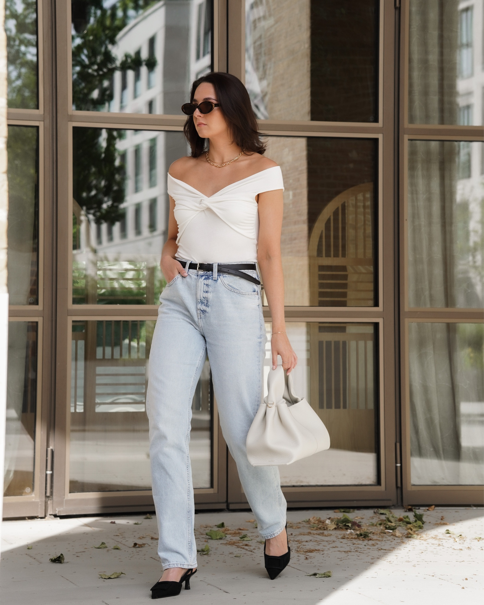 bardot top outfit