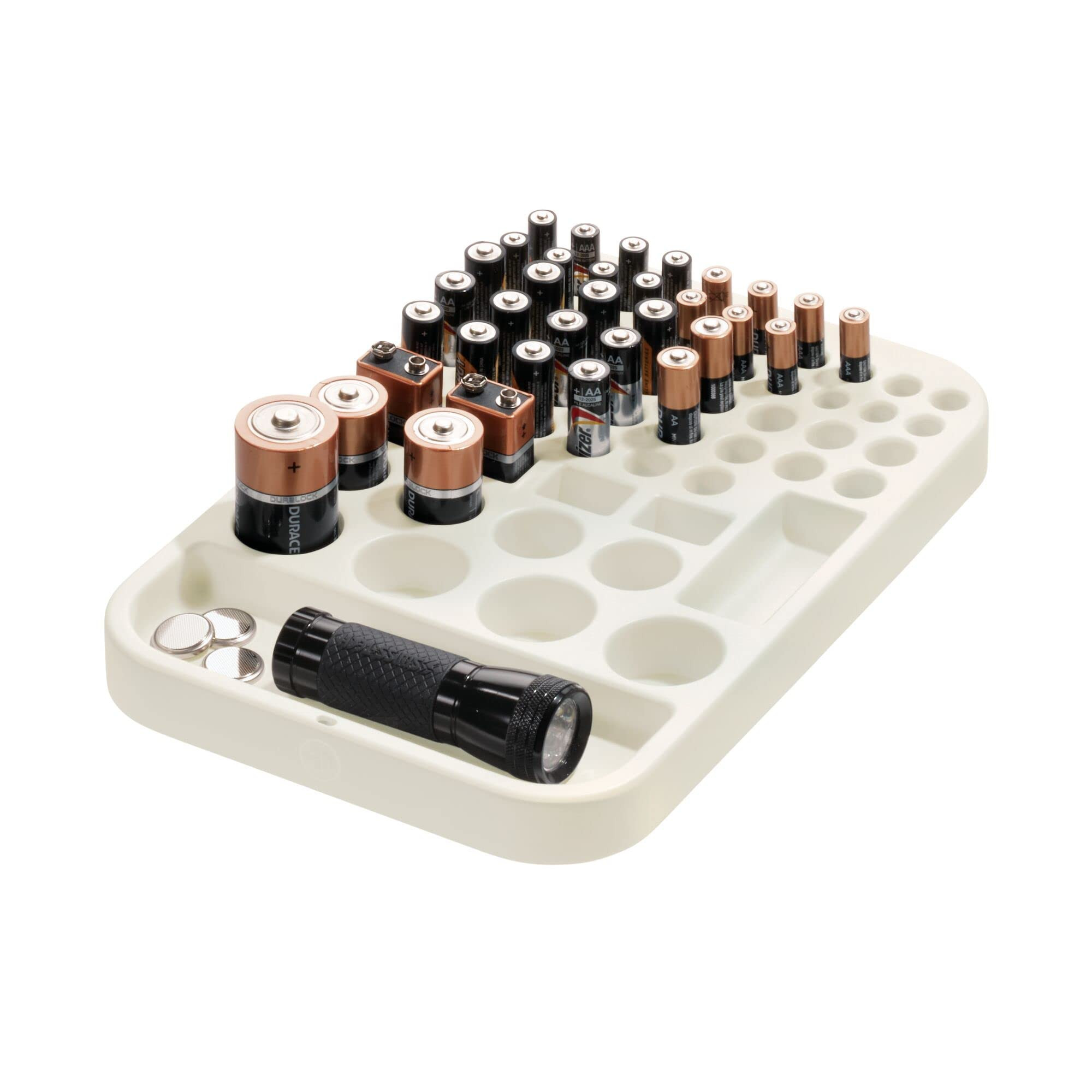 iDesign Recycled Plastic Divided Battery Organizer Insert, 7.6" x 11.1" x 1", Coconut | Amazon (US)