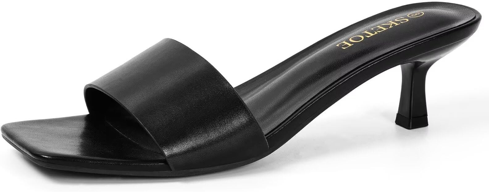 Kitten Heels for Women 2 Inch Square Toe One Band Heels Womens Dressy Open Toe Sandals for Weddin... | Amazon (US)