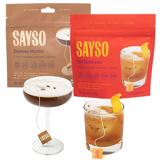 SAYSO Cocktail Tea Bags - Espresso Martini & Old Fashioned Cocktail Mixers Bundle | Amazon (US)