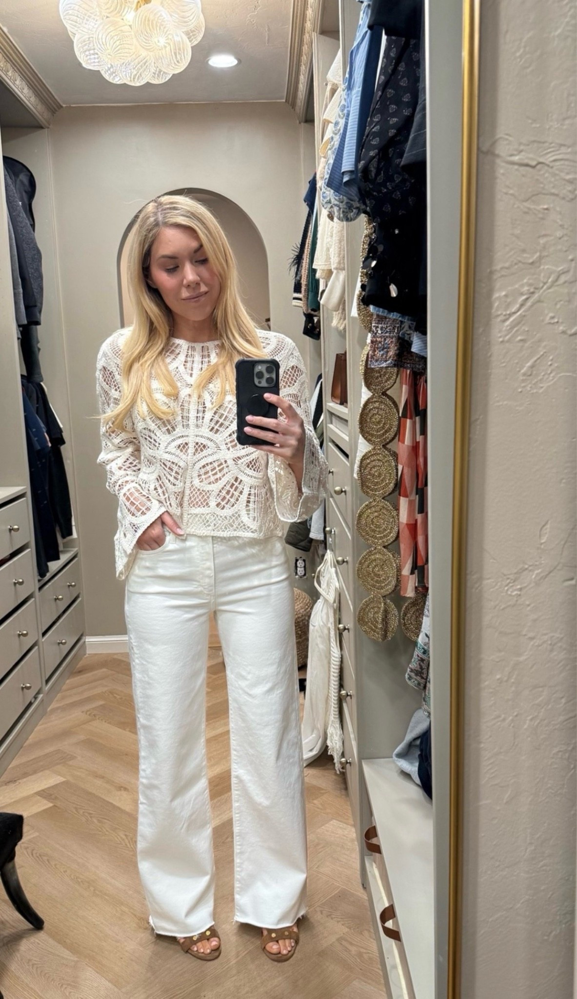 Lace top
(Love these jeans - fit TTS)

#LTKdayinmylife #LTKootd #LTKgrwm