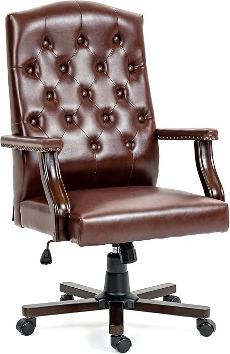 ECOTOUGE Executive Office Chair, High Back Computer Chair with Upholstered Backrest Vinage Farmho... | Amazon (US)