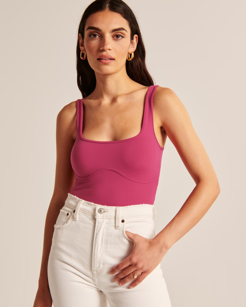 Seamless Fabric Corset Squareneck Tank | Abercrombie & Fitch (US)
