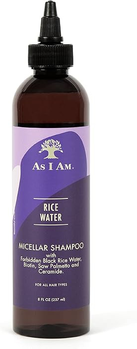 As I Am Rice Water Shampoo 8 oz - with Forbidden Black Rice, Saw Palmetto, Biotin - Gentle Cleans... | Amazon (US)
